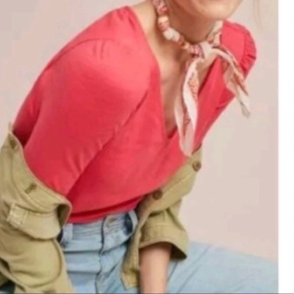 Anthropologie Meadow Rue Bow-Back Tee